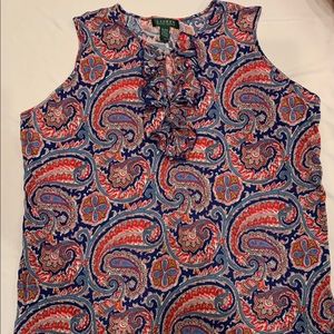 Ralph Lauren Paisley Summer Top Size 3X